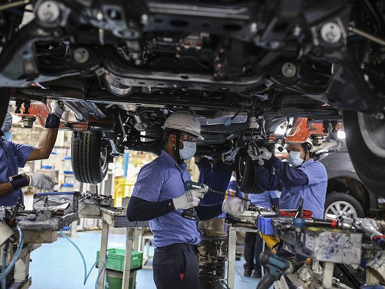 Stock India economy car factory
