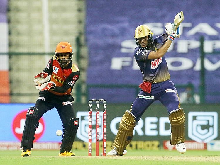 Shubman Gill of Kolkata Knight Riders plays a shot. 