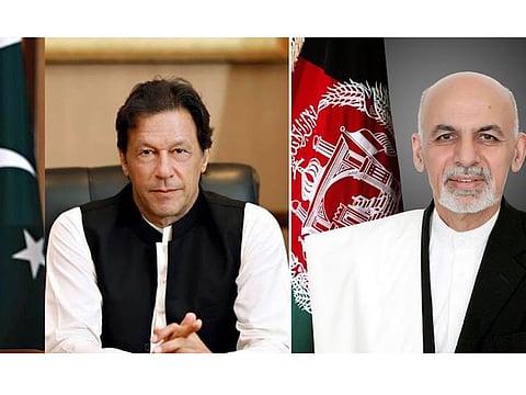 Pakistan Prime Minister Imran Khan and Afghan President Ashraf Ghani.