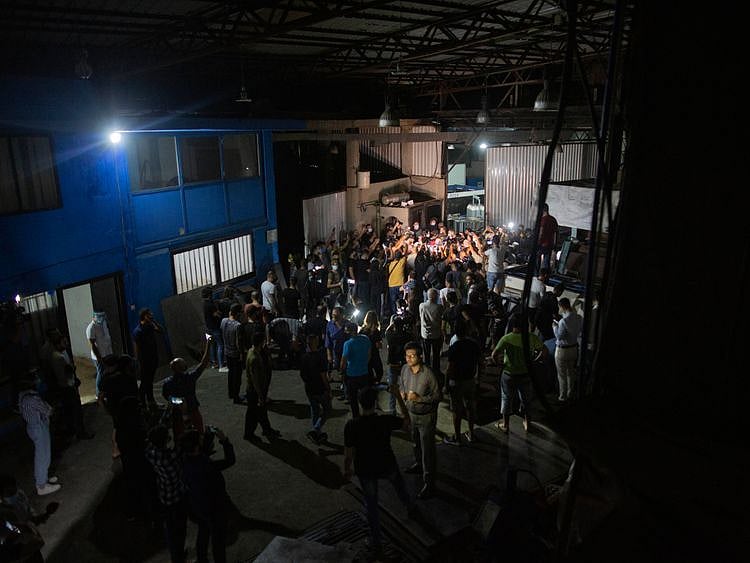 Journalists toured the metal factory near a gas facility where Prime Minister Benjamin Netanyahu of Israel said in statement that Hezbollah group is storing missiles close to Beirut's airport in Beirut's southern neighbourhood of Jnah on September 29, 2020. Hezbollah denied the allegations and invited media outlets to immediately visit the site, where they found a small factory housing heavy machinery but no evidence of weapons. 