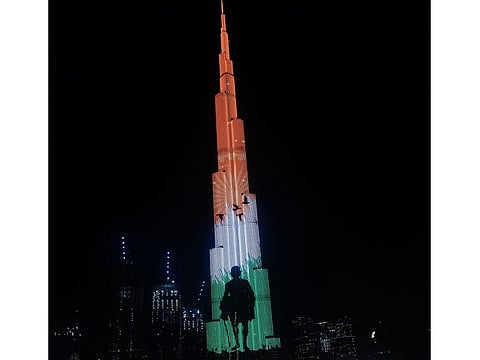 Burj Khalifa displays Mahatma Gandhi's image on his 151st birth anniversary.