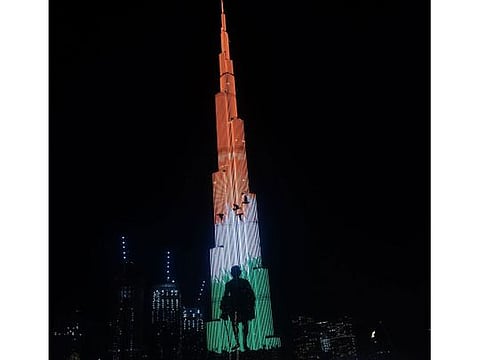 Burj Khalifa displays Mahatma Gandhi's image on his 151st birth anniversary.
