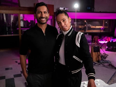 Hrishikesh Hirway and Alicia Keys in 'Song Exploder'.