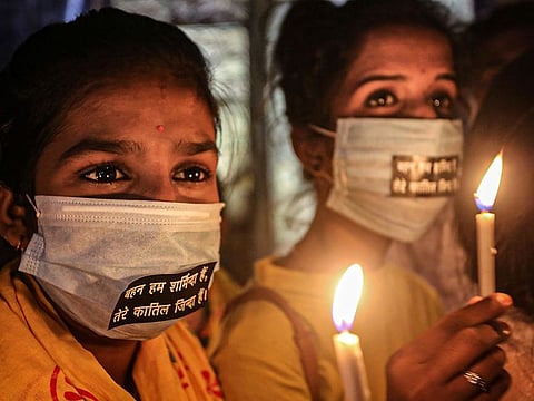 A candlelight protest against the death of a 19-year-old Dalit girl, who was allegedly gang-raped in Uttar Pradesh's Hathras, in Bhopal on October 3, 2020. The recent death of Dalit boy in Rajasthan tells us that the abominable caste system continues to blight the low-caste communities in modern India.