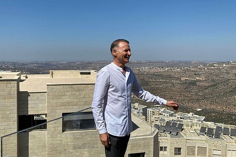 Bashar Masri, a prominent Palestinian businessman and founder of Rawabi, the first planned Palestinian city in the occupied West Bank, poses during an interview with Reuters in Rawabi, October 5, 2020. 