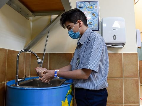 Students in Sharjah come up with an innovative way to wash their hands