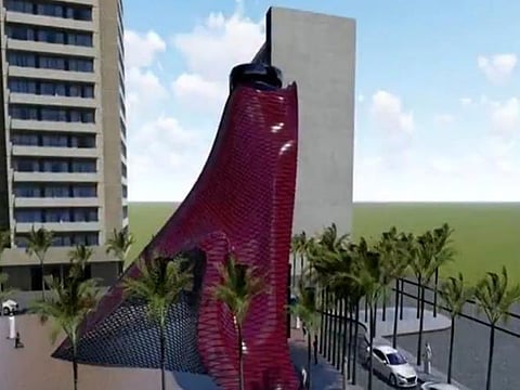 A young Saudi architect has designed a building that takes the shape of the traditional Saudi men’s headdress - the ghutra.