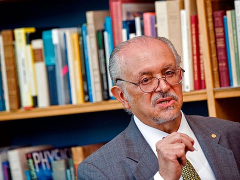 In this file photo taken on May 17, 2011, 1995 Nobel Prize Laureate in Chemistry, Mexican Mario Molina, speaks during a press conference at The Royal Swedish Academy of Sciences