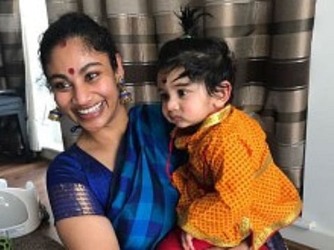 Poorna Sivaraj and her son Kailash Kuha Raj 
