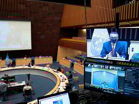 WHO executive board in a special session on the Covid-19 response at the health agency's headquarters in Geneva 