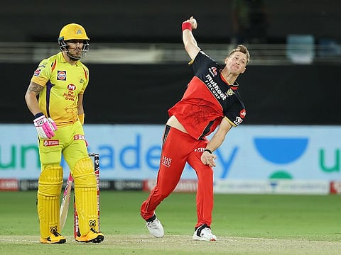Chris Morris, in action for Royal Challengers Bangalore last season, shattered all price records in the auction to play for Rajasthan Royals in the 2021 season. 
