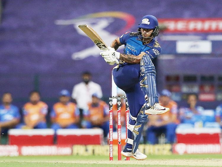 Ishan Kishan of Mumbai Indians plays a shot. 