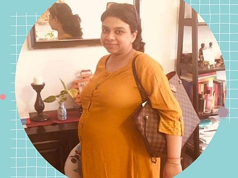 Indian expat Eshita Mukherjee just about to leave for the hospital to deliver her baby during the pandemic