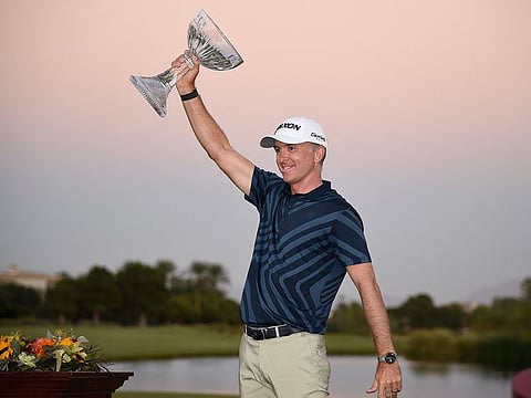 Martin Laird celebrates his win at the Shriners in Las Vegas
