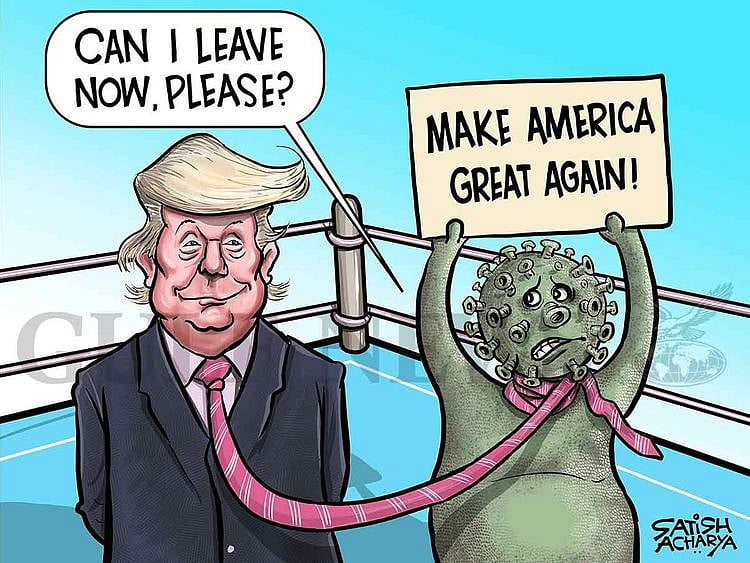 Cartoon from Satish: Trump and the coronavirus