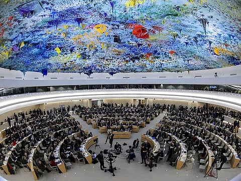General view at the United Nations Human Rights Council in Geneva. 