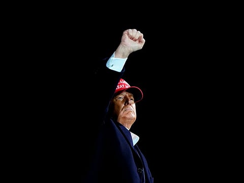 Donald Trump holds a campaign rally in Des Moines, Iowa, U.S., October 14, 2020