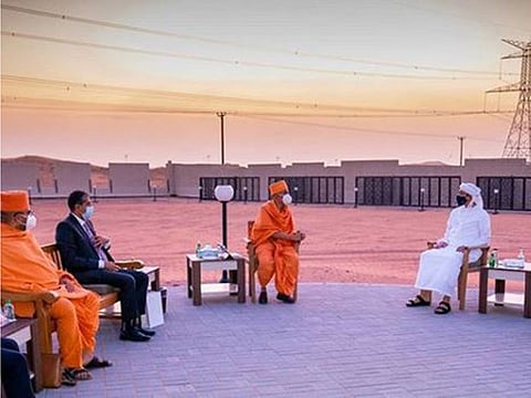 Sheikh Abdullah bin Zayed Al Nahyan, Minister of Foreign Affairs and International Cooperation, met members of the BAPS Swaminarayan Sanstha