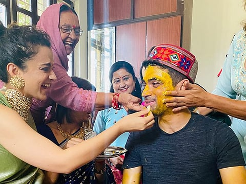 Kangana Ranaut with brother Aksht.