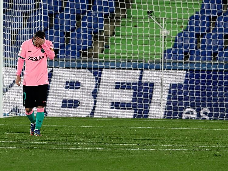 Barcelona's Lionel Messi after the loss to Getafe