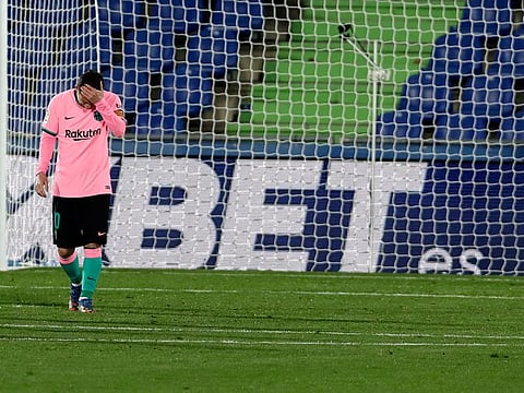 Barcelona's Lionel Messi after the loss to Getafe