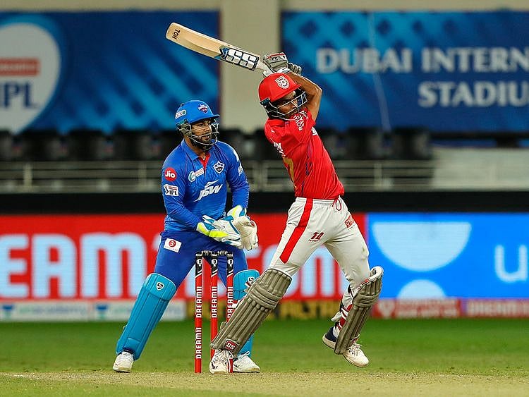 Deepak Hooda of Kings XI Punjab plays a shot. 