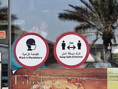 Covid rules at a shop in Dubai. Picture for illustrative purposes only.