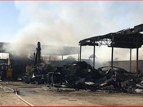 The scrap yard where the fire took place