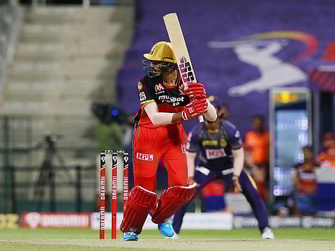 Devdutt Padikkal of the Royal Challengers Bangalore in full flow during IPL 2020 in UAE.