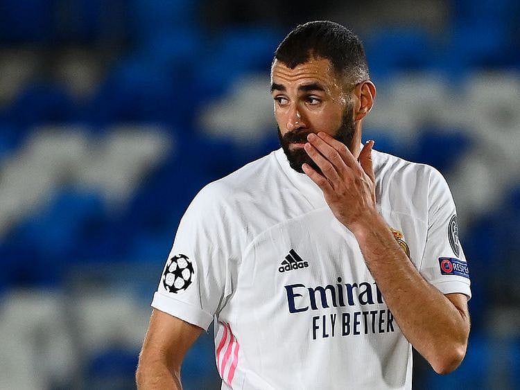 Real Madrid's French forward Karim Benzema during the defeat to Shakhtar Donetsk