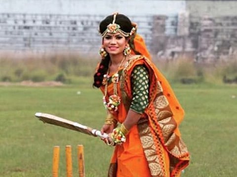 Bangladesh international cricketer Sanjida Islam went into bat for a special match in Bangladesh.