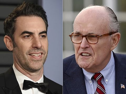 Sacha Baron Cohen and former New York Mayor Rudy Giuliani.