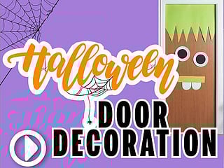 Easy spooky Halloween door decor to cheer up disappointed kids