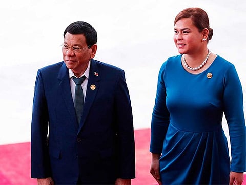 Philippines President Rodrigo Duterte with daughter Sara Duterte-Carpio.
