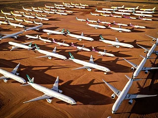 Photos: Airplane parking lot in Australia in the middle of nowhere has never been busier