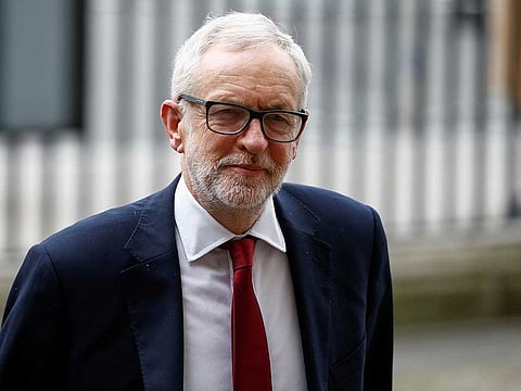 Britain's Labour Party leader Jeremy Corbyn arrives for the annual Commonwealth Service at Westminster Abbey in London, Britain March 9, 2020. 