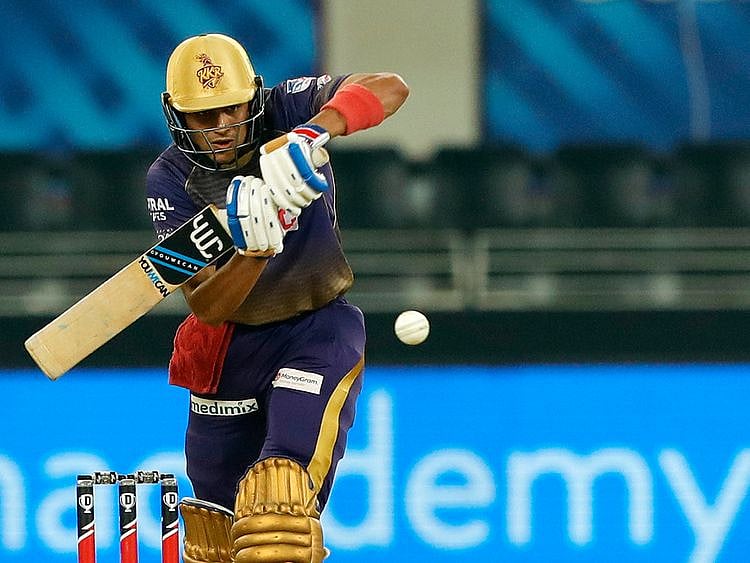 Shubman Gill of Kolkata Knight Riders plays a shot. 