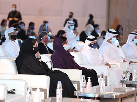 Sheikha Bodour bin Sultan Al Qasimi attends the second day of 10th Publishers Conference held at the Expo Centre Sharjah ahead of the 39th Sharjah International Book Fair. 