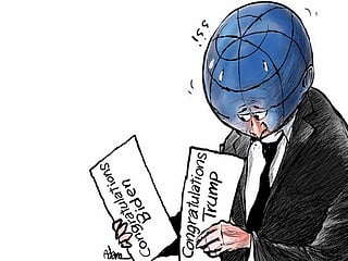 Cartoon: Election Day ends with uncertainty in America