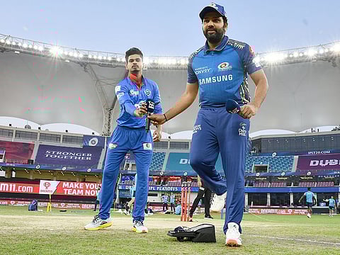 Rohit Sharma (right) and Shreyas Iyer will step out one final time for the toss at the Dubai International Cricket Stadium on Tuesday.