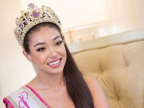 Bibyana Maquez, Miss Teen Universe 2020, during an interview in Dubai.