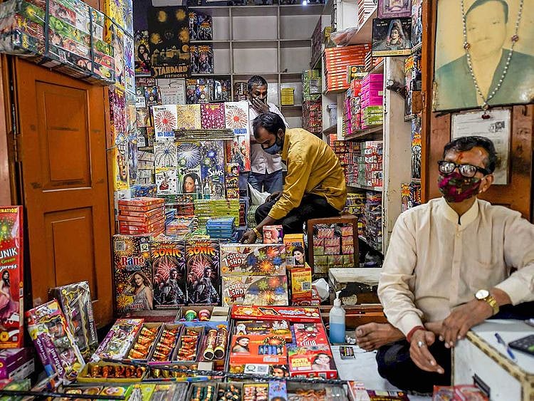 firecrackers shop Delhi Diwali India