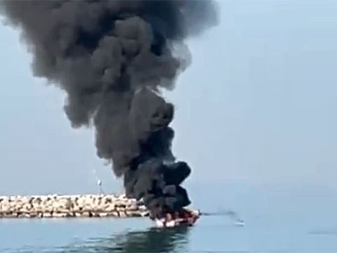 The boat that exploded on Tuesday