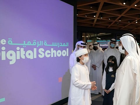 His Highness Sheikh Mohammed bin Rashid Al Maktoum, Vice President and Prime Minister of the UAE and Ruler of Dubai, launched the Digital School in Dubai on Wednesday