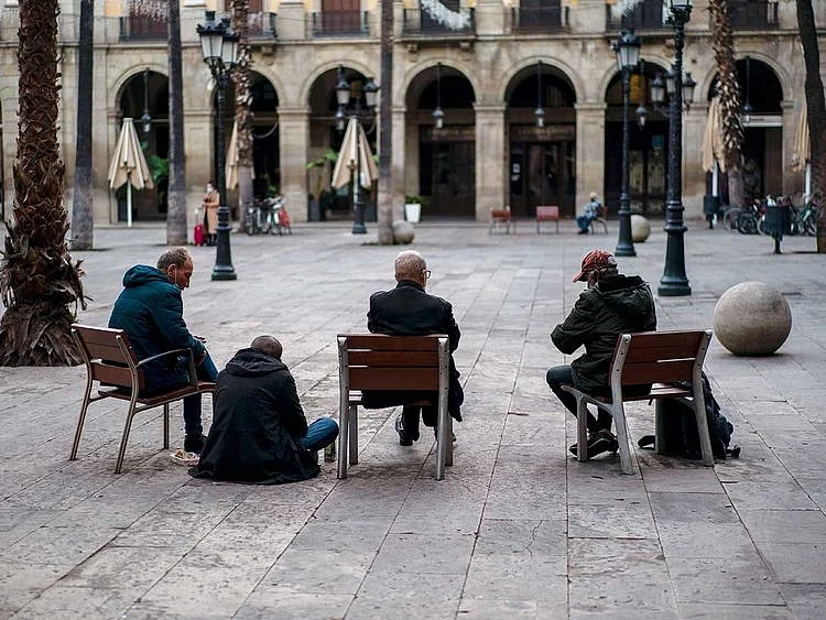 Homeless Barcelona Spain coronavirus covid