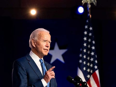 Joe Biden gives an address in Wilmington, Delaware, on November 6, 2020. 