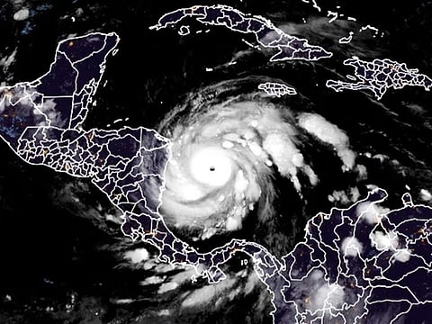Hurricane Iota as it approaches Central America.