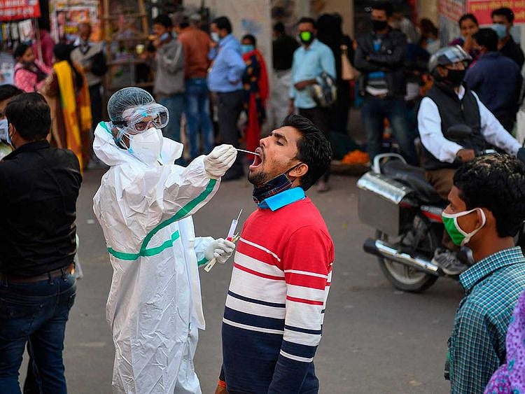 Delhi swab sample covid india
