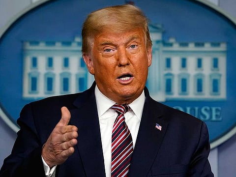 In this Nov. 5, 2020 file photo, President Donald Trump speaks at the White House in Washington. 