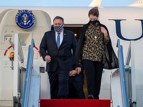 Mike Pompeo arrives in Abu Dhabi 